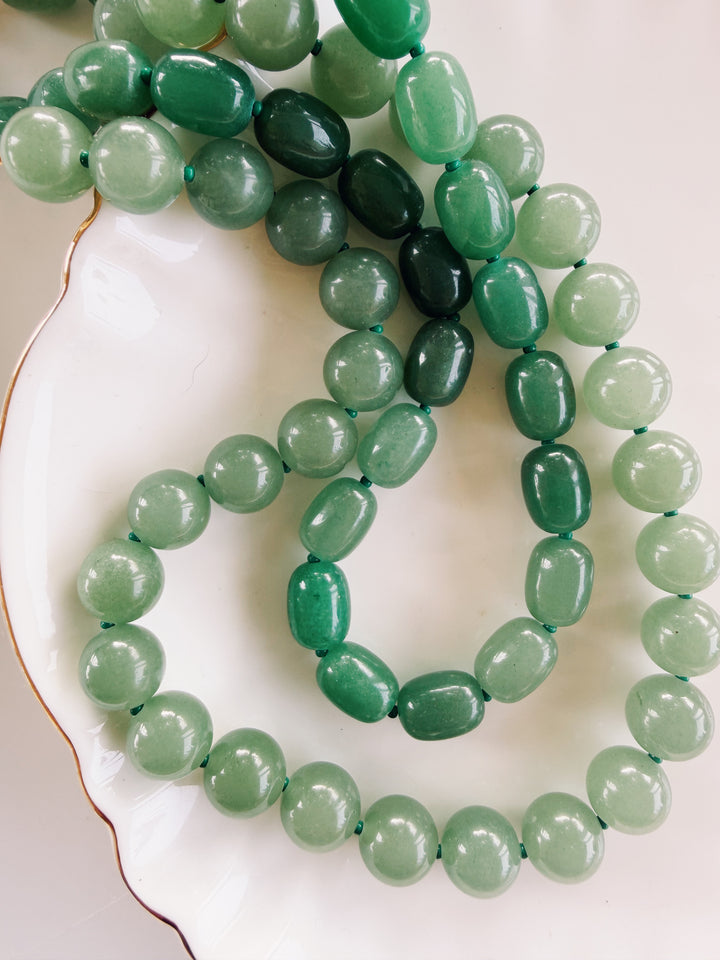 Verdant Stone Necklaces, Vintage Flora