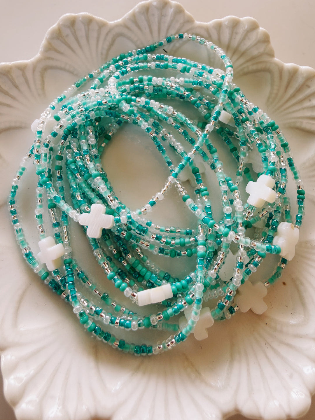 Mother of Pearl Cross Bracelet