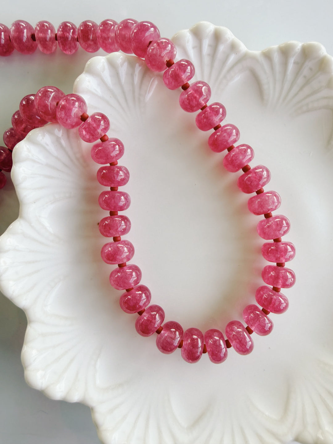 Rose Jade Gemstone Necklace