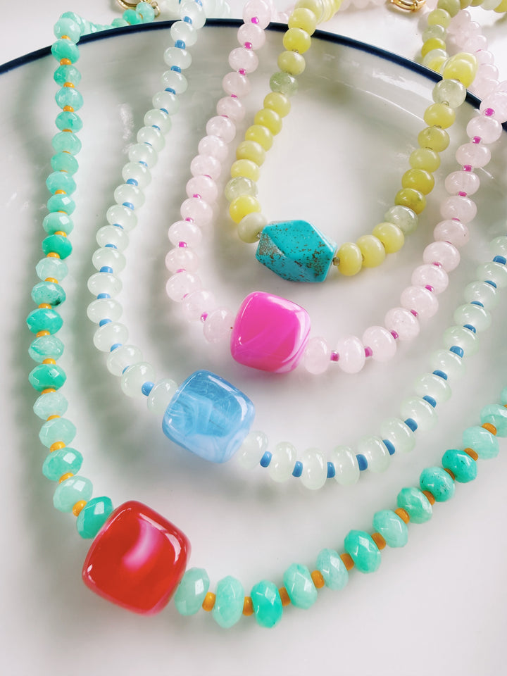 Color Pop Necklace, Bead Girl Summer