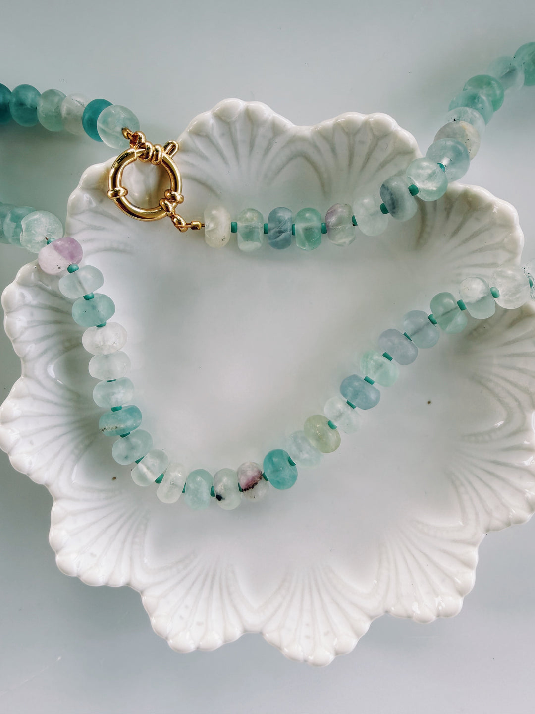 Vapor Stone Necklace, Vintage Flora