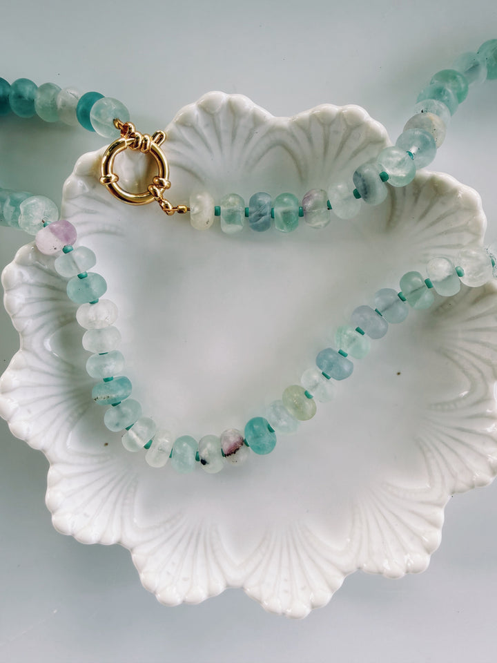 Vapor Stone Necklace, Vintage Flora