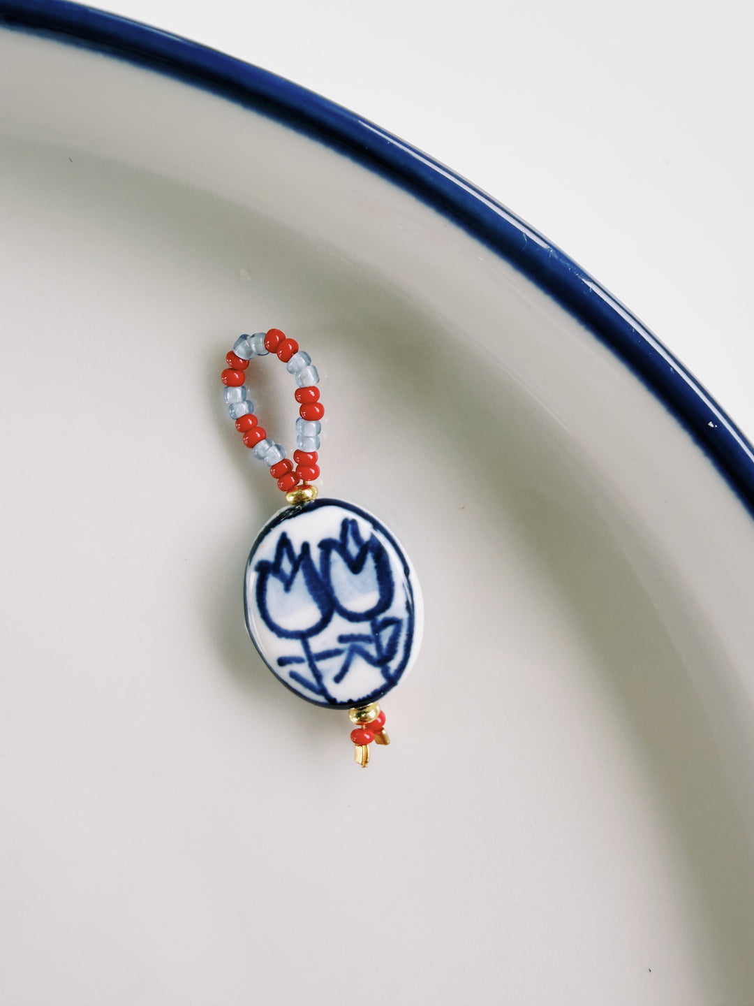 Beaded Blue & White Charms, Bead Girl Summer