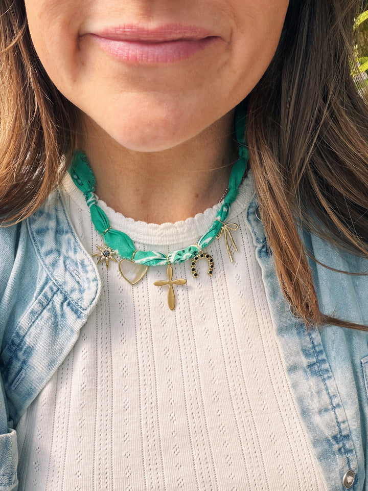 Sweet Green Bandana Necklace, Birthday Collection