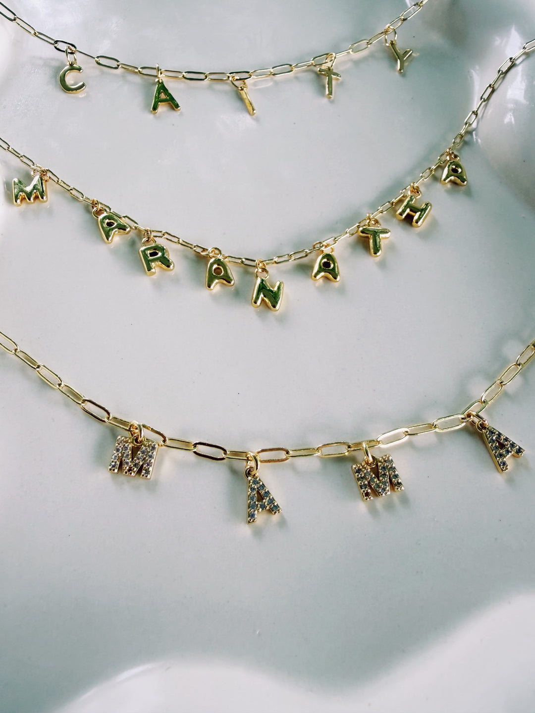 Custom Pavé Letter Necklace, Charm Society