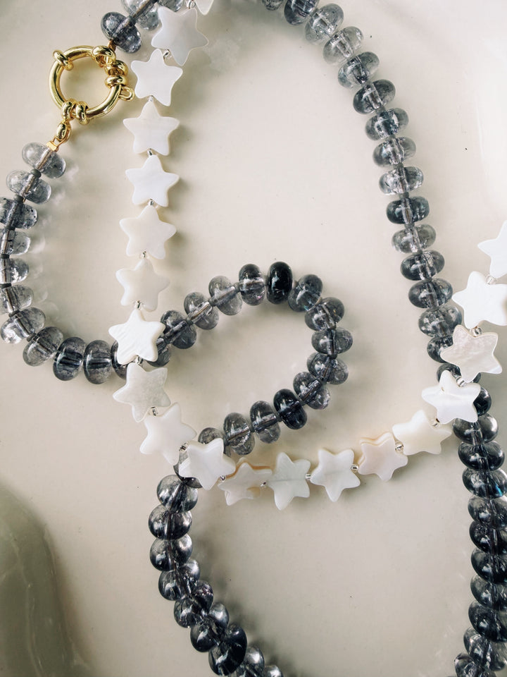 Mother of Pearl Stars Necklace, Stars