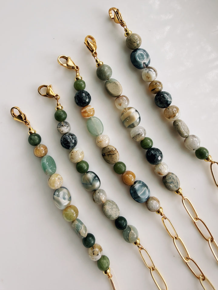 Terra Beads and Chain Bracelet, Sweater Weather