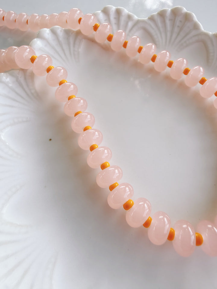 Peach Glass Necklace