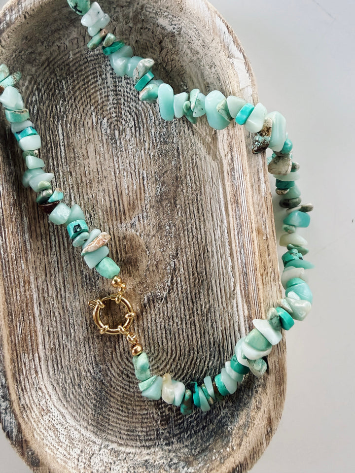 Turquoise Gemstone Necklace, Autumn Heirloom