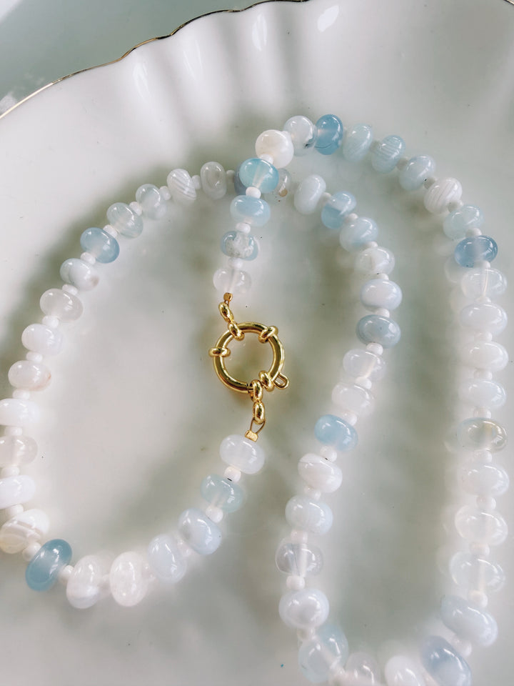 Mist Stone Necklace, Vintage Flora
