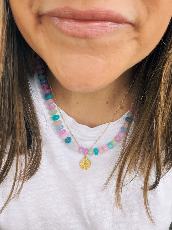 Confetti Gemstone and Glass Necklace