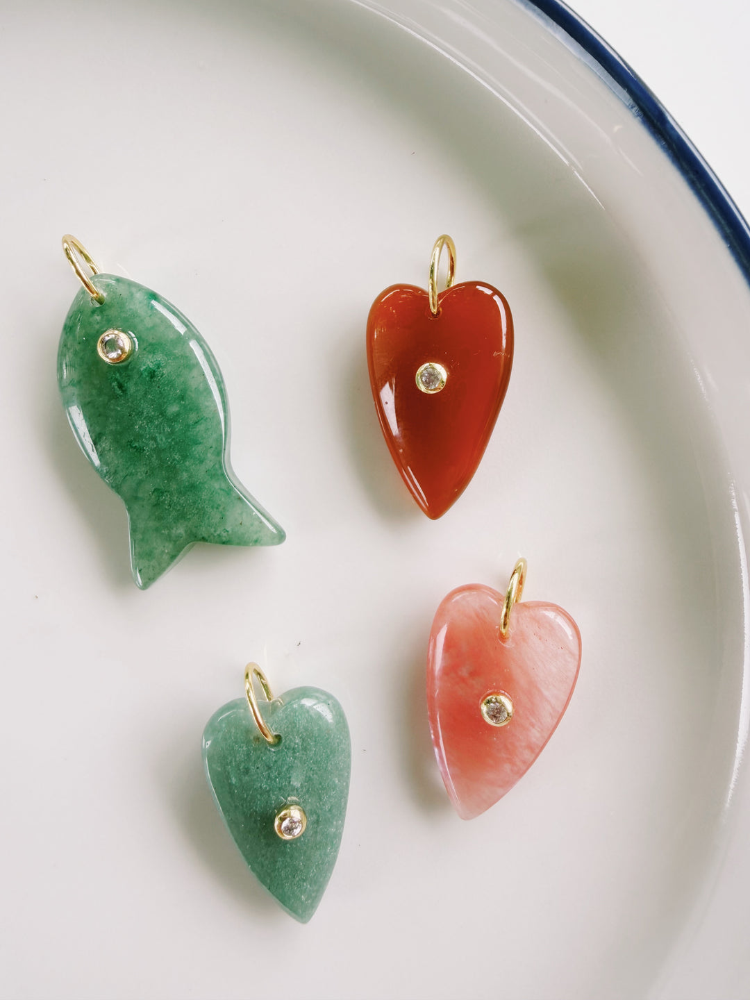 Stone Heart Pendants, Bead Girl Summer
