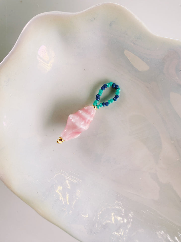 Beaded Conch Charm, Bead Girl Summer