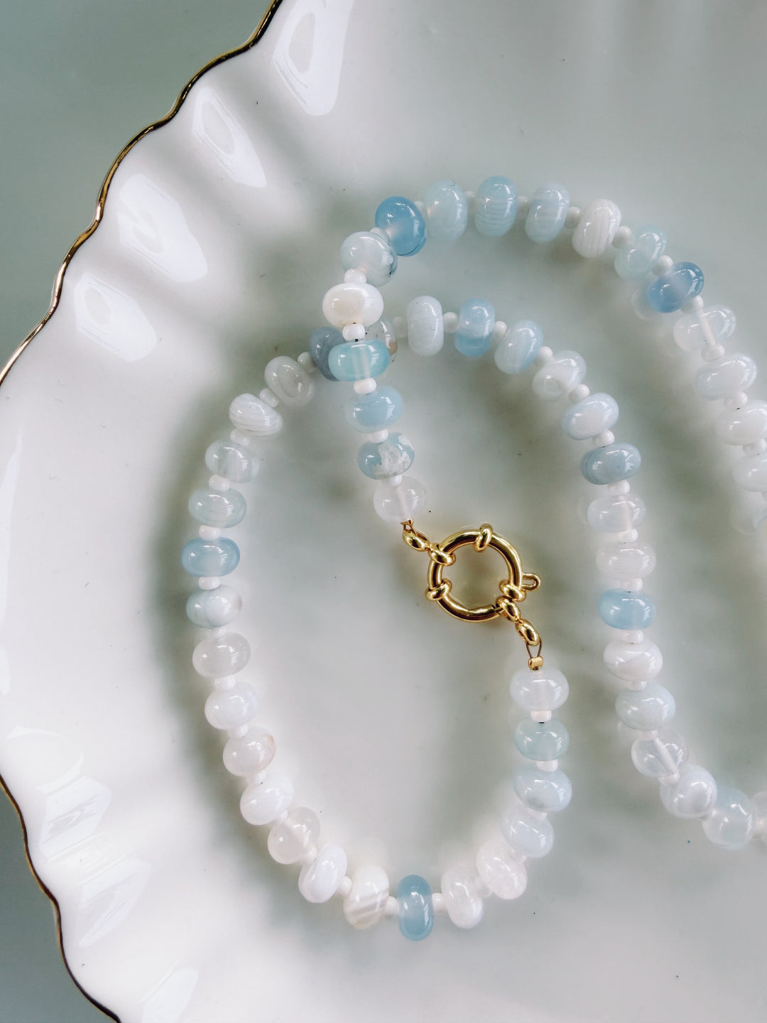 Mist Stone Necklace, Vintage Flora