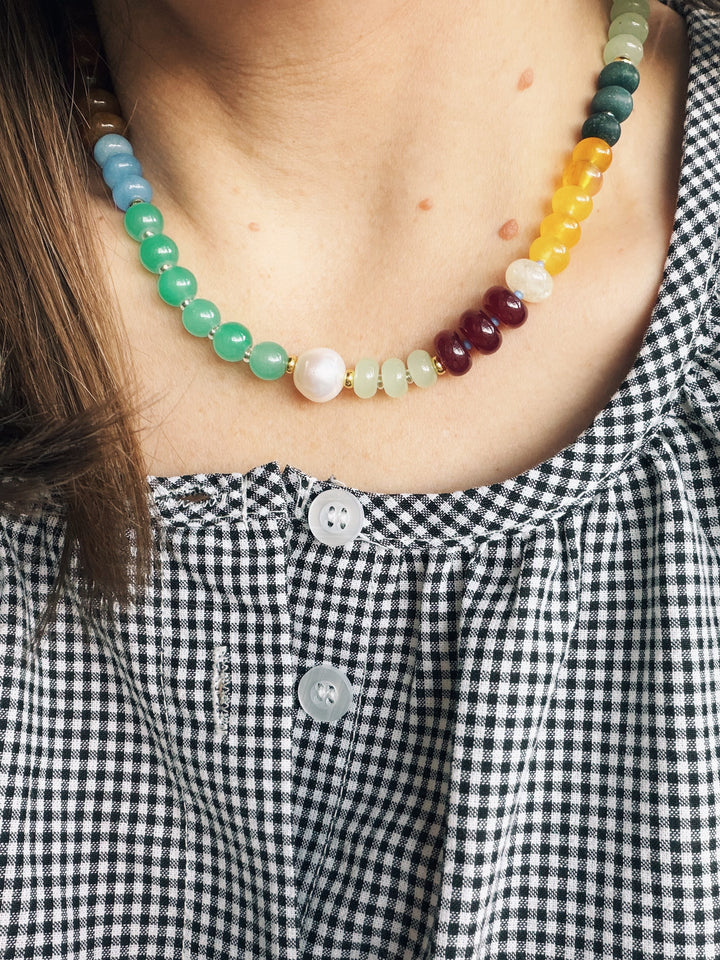 Patchwork Gemstone Necklace, Sweet Heritage