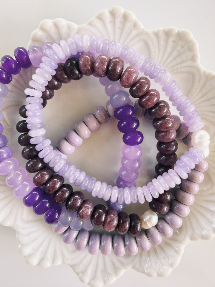 Purple Gemstone Bracelets, Pearls