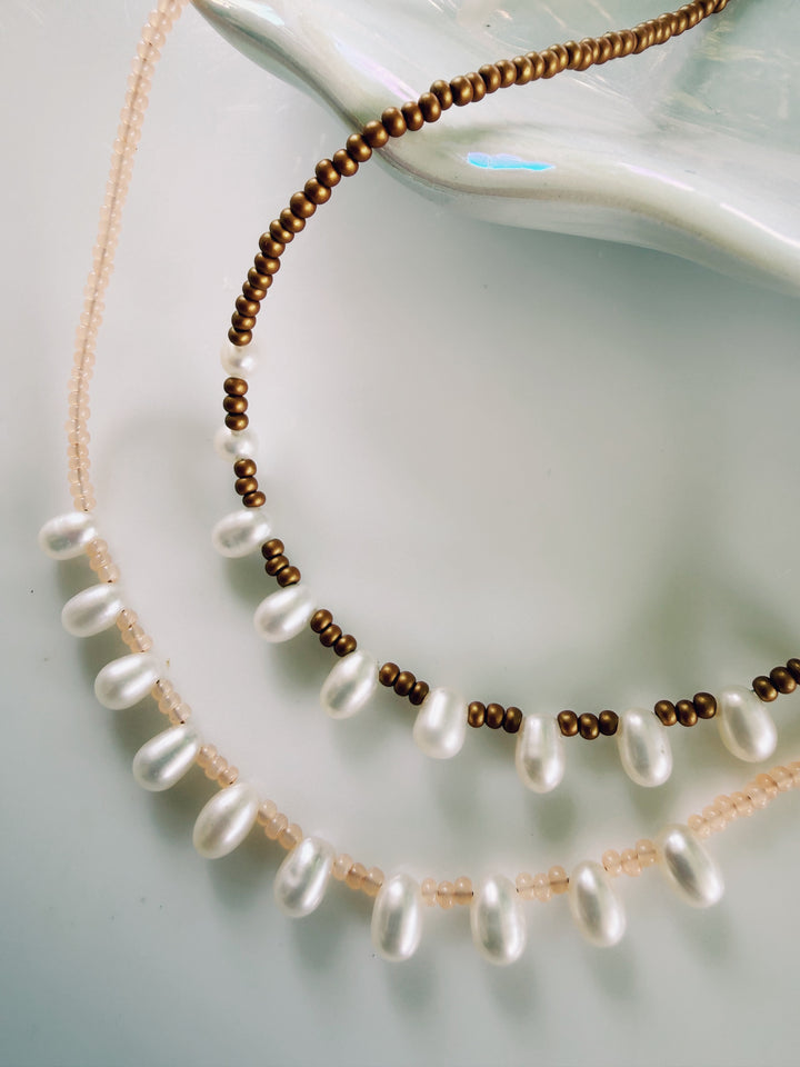 Pearl Beaded Necklace, Sunkissed