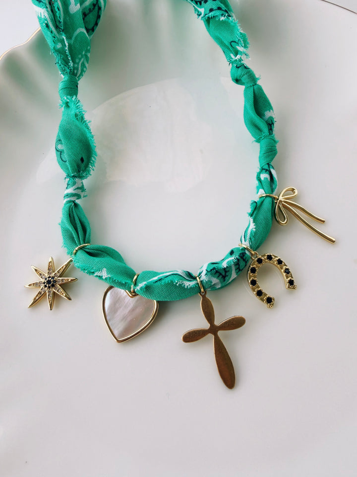 Sweet Green Bandana Necklace, Birthday Collection