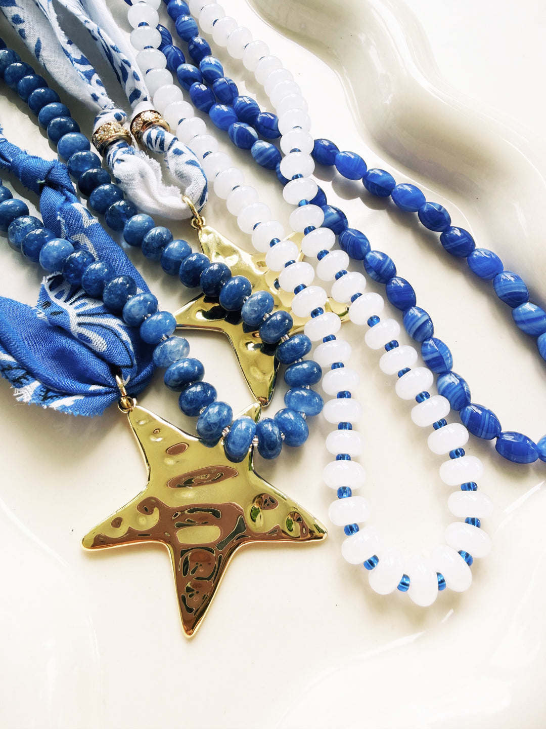 Blue + White Necklaces, Game Day