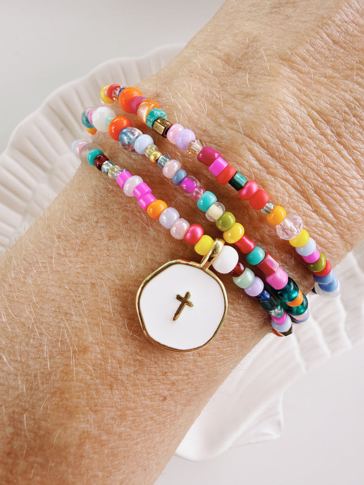 Cross Mixed Media Bracelet Set