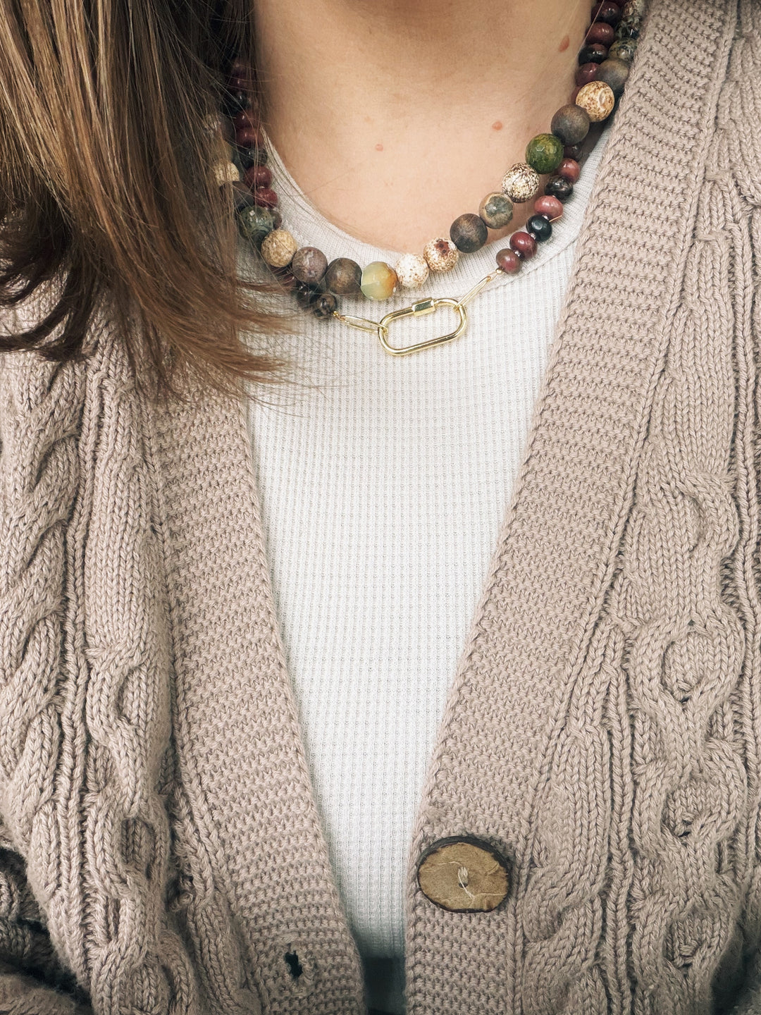 Terra Gemstone Necklace, Sweater Weather