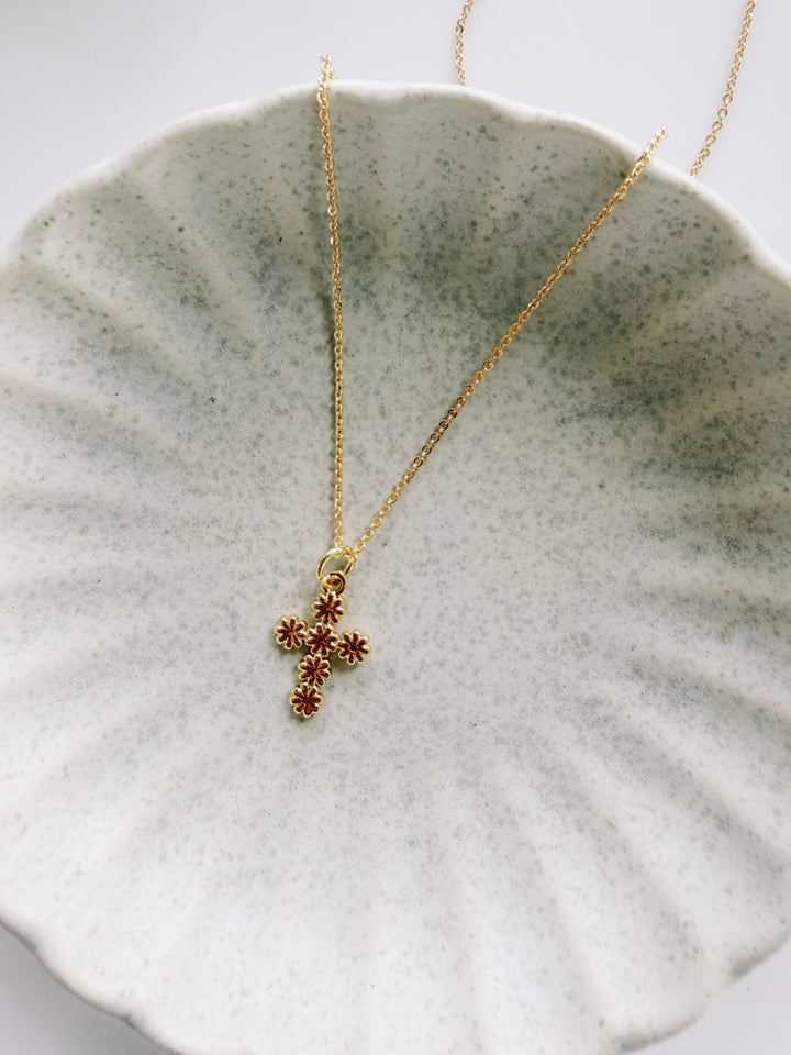 Daisy Cross Necklace, Daily Grace