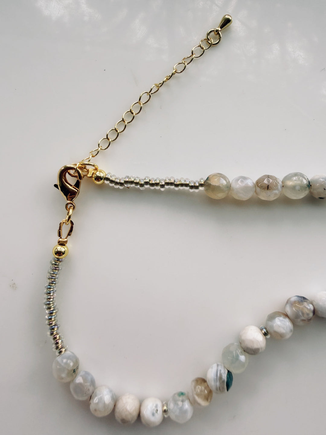 Agate Gemstone Charm Necklace, Sweater Weather