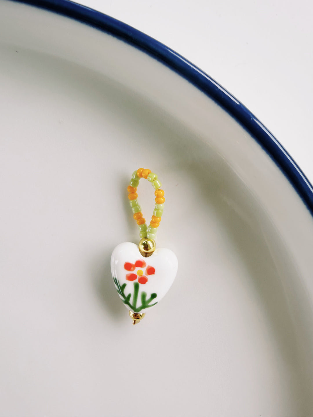 Beaded Heart Charm, Bead Girl Summer