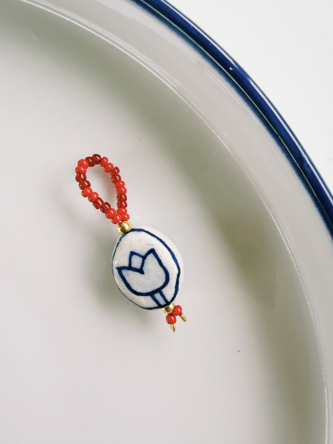 Beaded Blue & White Charms, Bead Girl Summer