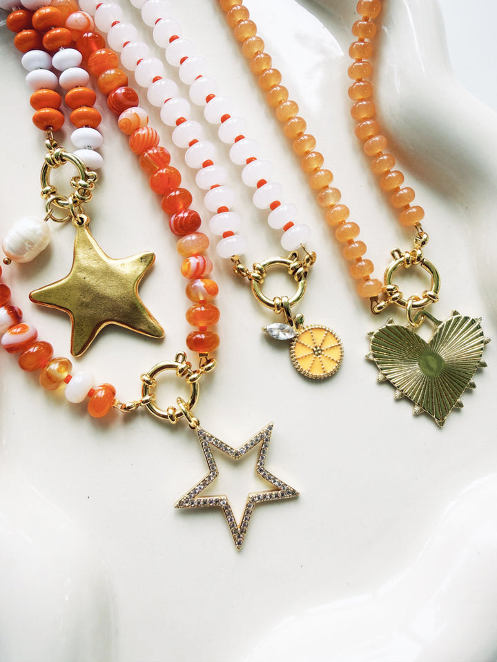 Orange + White Necklaces, Game Day