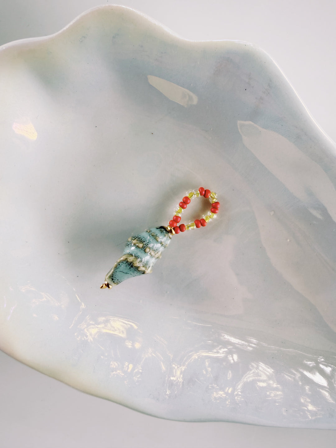 Beaded Conch Charm, Bead Girl Summer
