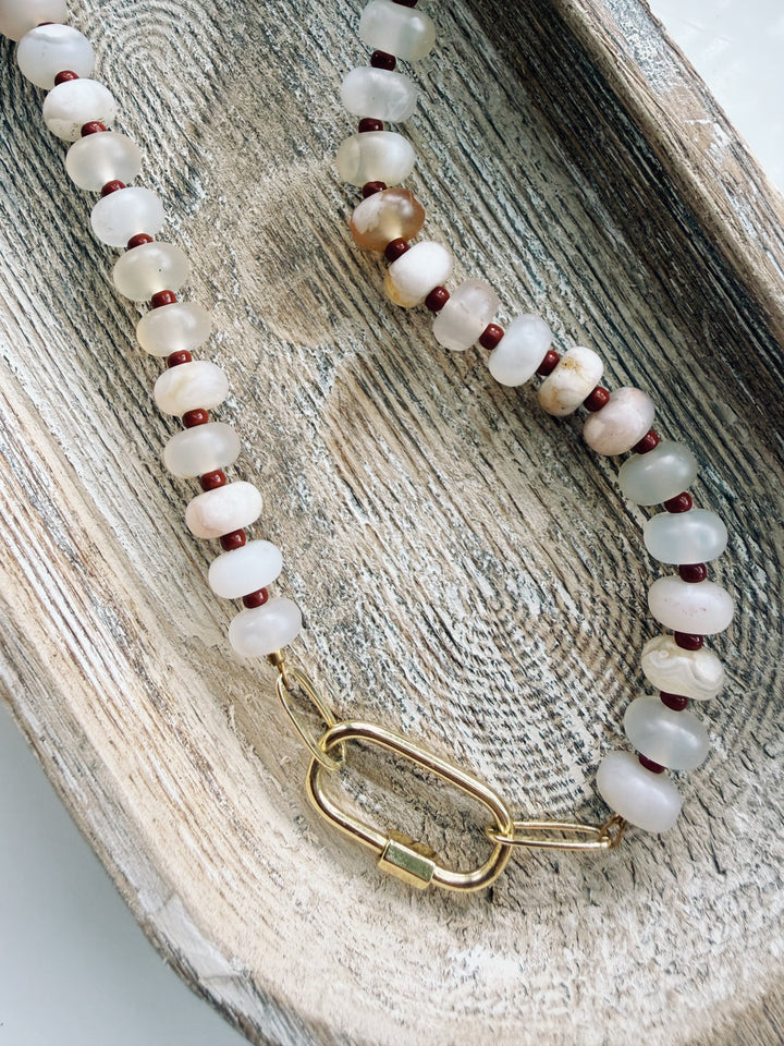 Matte Desert Gemstone Necklace, Sweater Weather