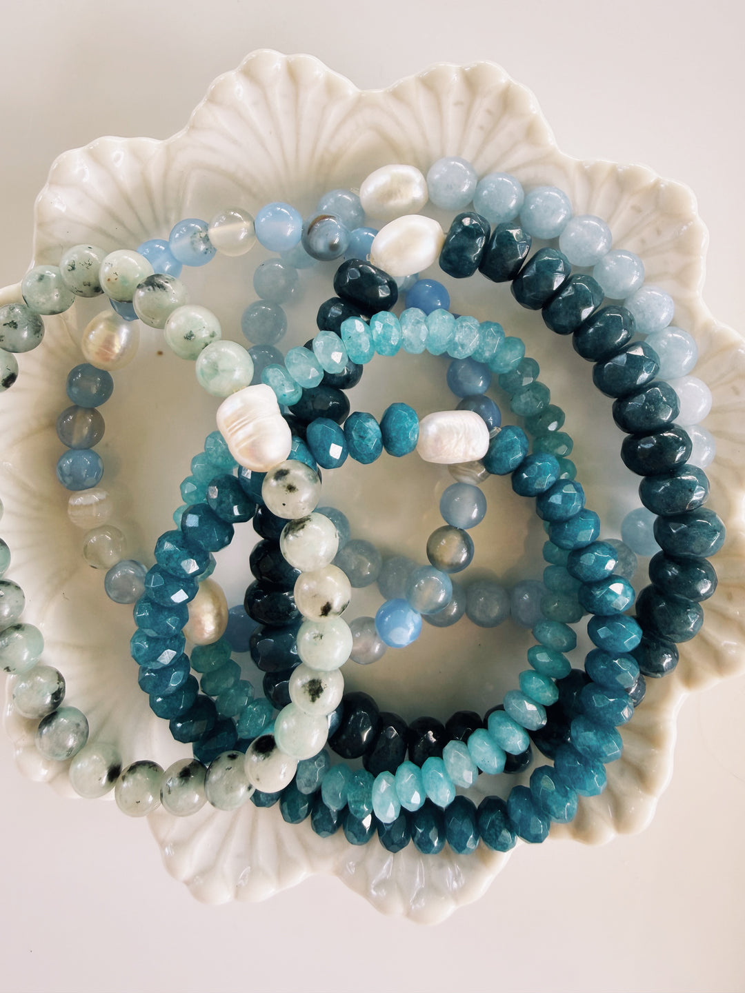 Blue Gemstone Bracelets, Pearls