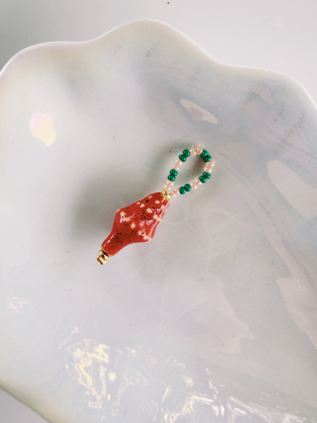 Beaded Conch Charm, Bead Girl Summer