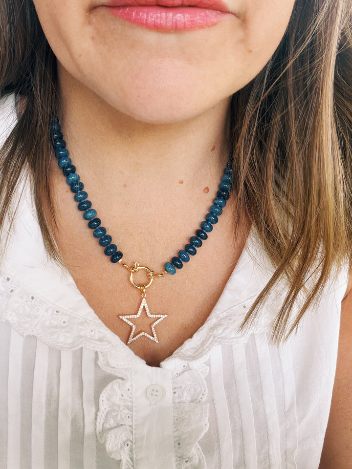 Ocean Blue Stone Necklace, America 250