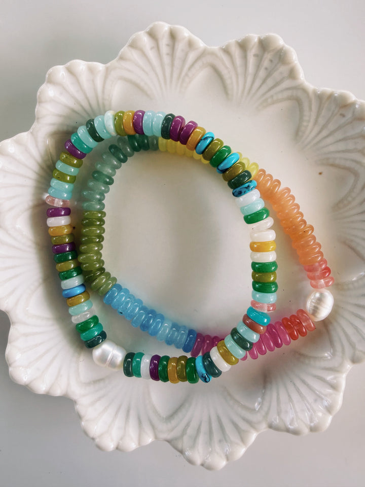 Horizon Gemstone Bracelets, Pearls