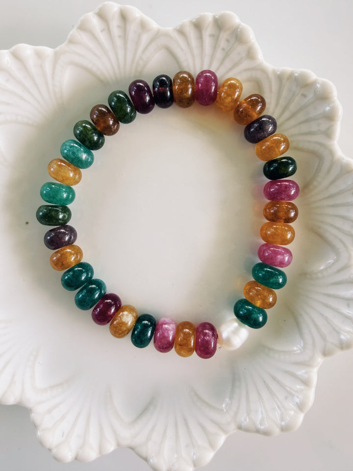 Autumn Gemstone Bracelets, Pearls
