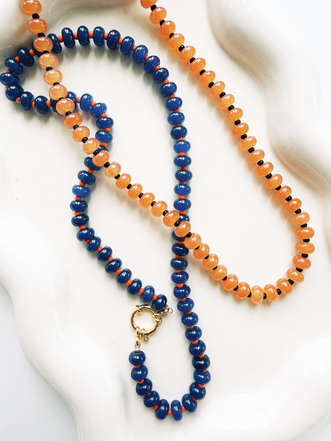 Navy + Orange Necklaces, Game Day