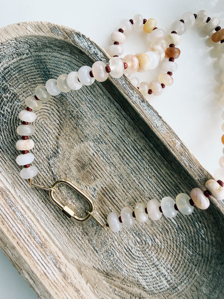 Matte Desert Gemstone Necklace, Sweater Weather