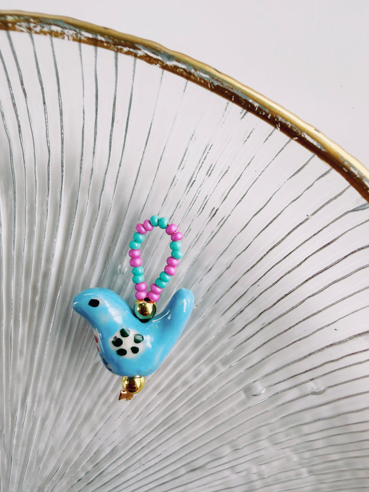 Beaded Bird Charm, Bead Girl Summer