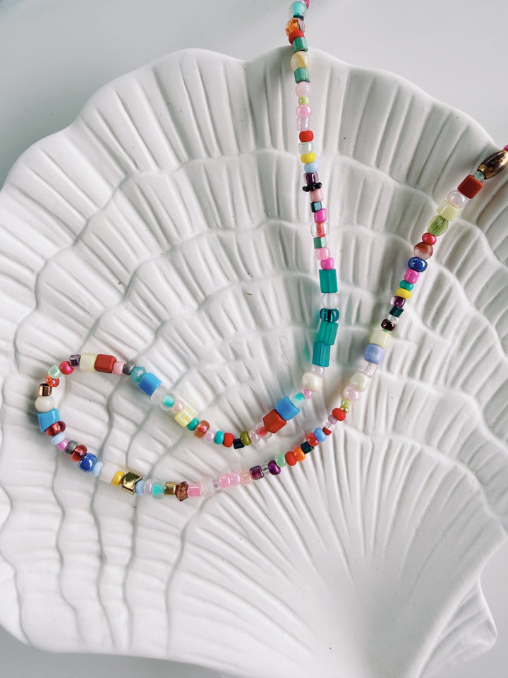 Mixed Media Necklace, Bead Girl Summer