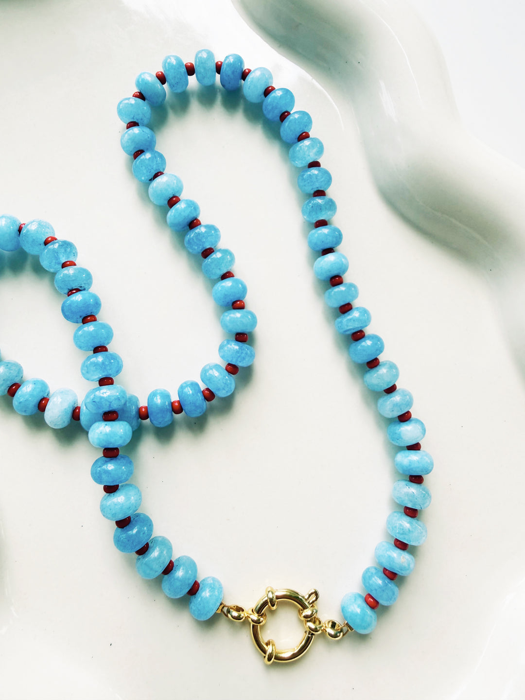 Red + Light Blue Necklaces, Game Day