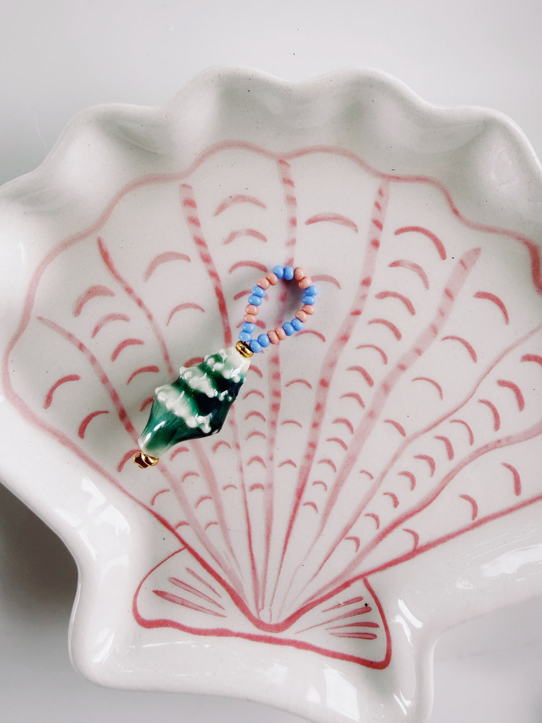 Beaded Conch Charm, Bead Girl Summer