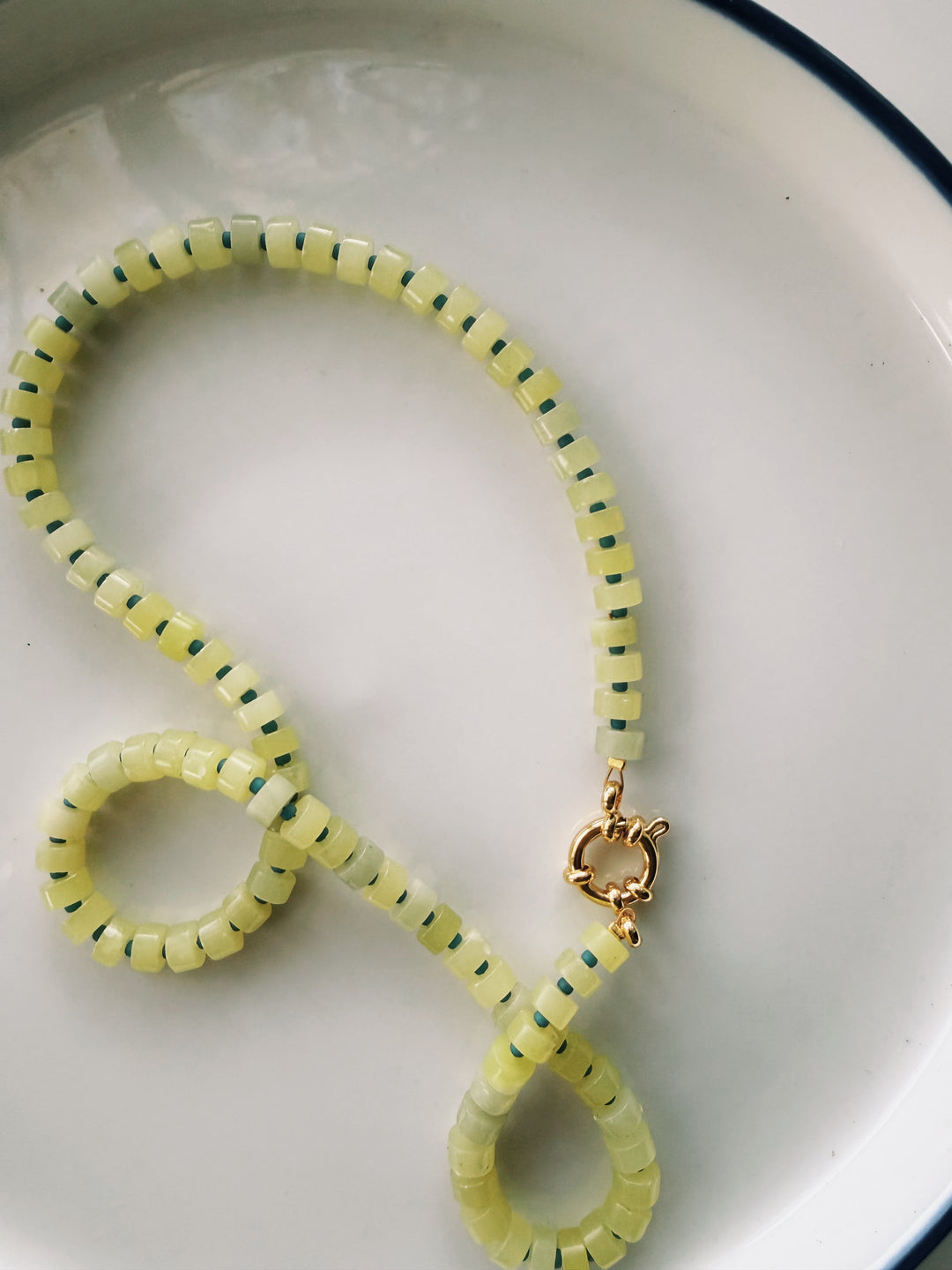 Citron Disk Gemstone Necklace, Sweet Heritage