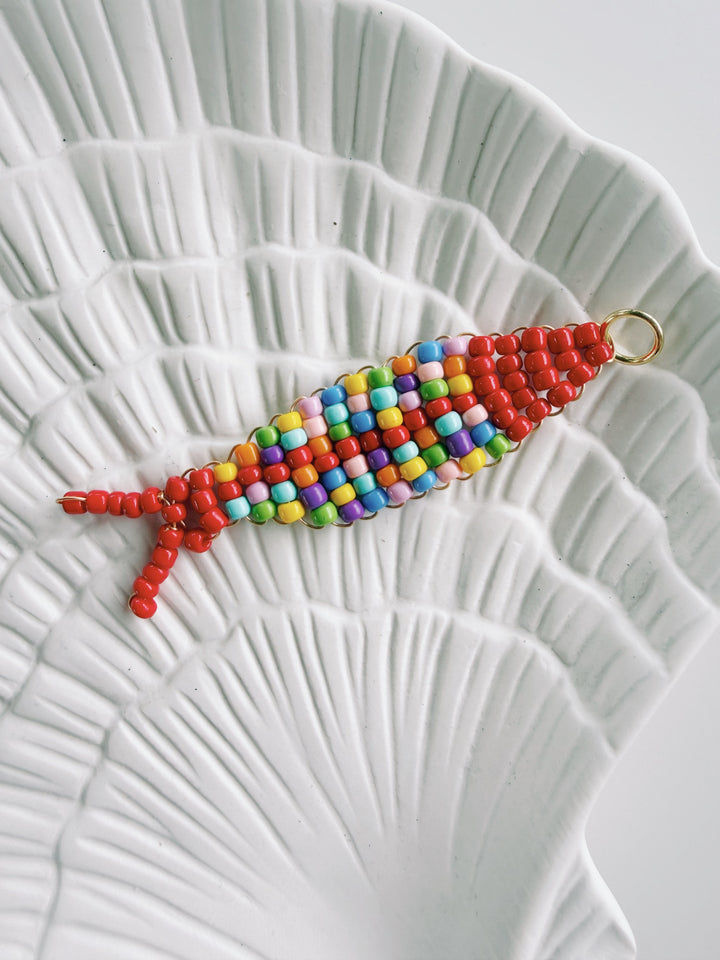 Handbeaded Fish Charm, Bead Girl Summer