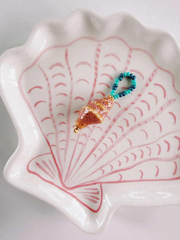 Beaded Conch Charm, Bead Girl Summer