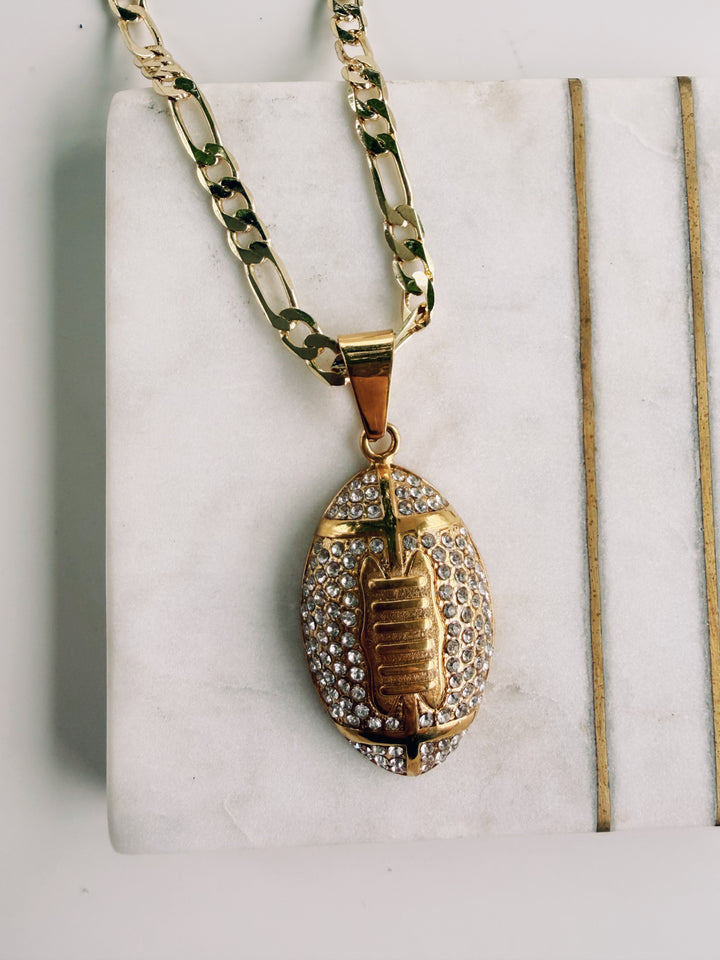 Football Statement Necklace, Field Warrior