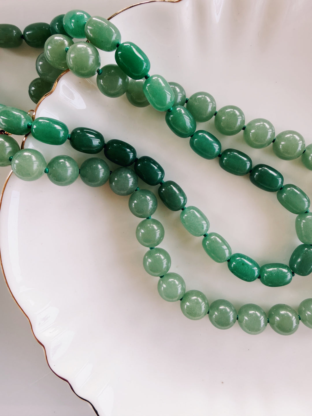 Verdant Stone Necklaces, Vintage Flora