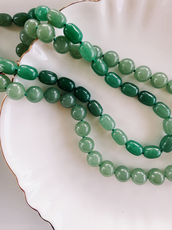 Verdant Stone Necklaces, Vintage Flora
