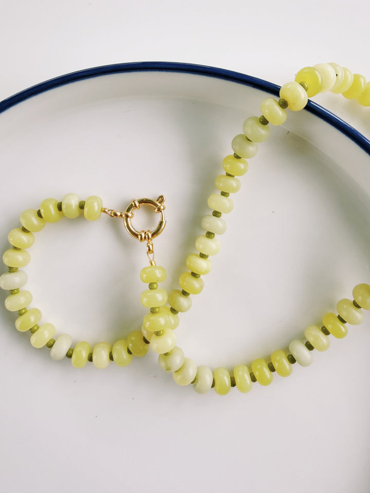Citron Stone Necklace, Bead Girl Summer
